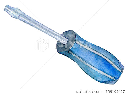 水彩插圖，手繪插圖，工具，十字螺絲起子 139109427