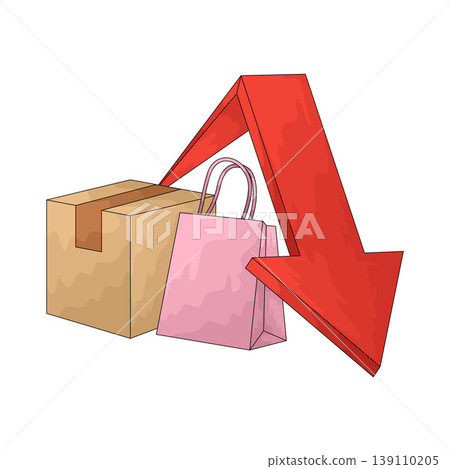 Illustration of Price Drop Illustration of Price Drop 139110205