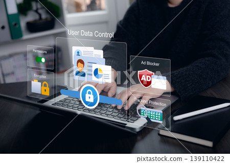 User Data Control and Privacy Protection Dashboard Concept User Data Control and Privacy Protection Dashboard Concept 139110422