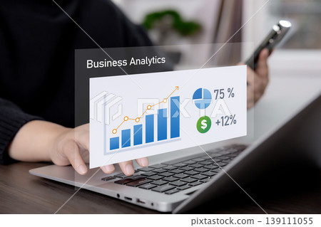 Business Analytics Dashboard with Growth and Performance Insight Concept Business Analytics Dashboard with Growth and Performance Insight Concept 139111055
