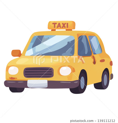 yellow taxi car isolated on white background yellow taxi car isolated on white background 139111212