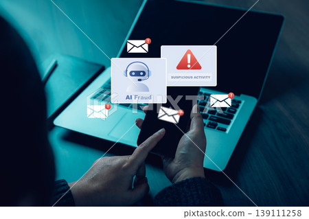 AI Fraud Detection and Suspicious Email Alert Concept 139111258