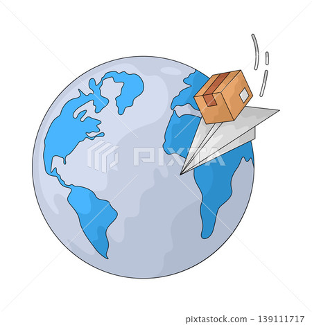 Illustration of Global Shipping 139111717