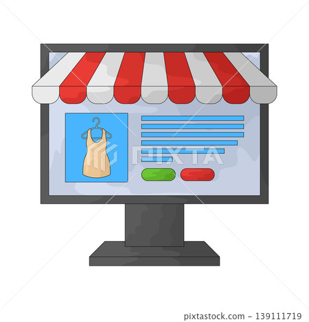 Illustration of Marketplace online shopping fashion on monitor Illustration of Marketplace online shopping fashion on monitor 139111719
