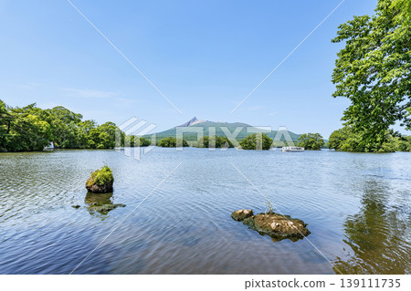 Hokkaido Summer Onuma Quasi-National Park Hokkaido Komagatake seen across Onuma Hokkaido Summer Onuma Quasi-National Park Hokkaido Komagatake seen across Onuma 139111735
