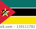 Mozambique flag vector illustration with official colors and proportions, mozambican national flag concept. 139111782