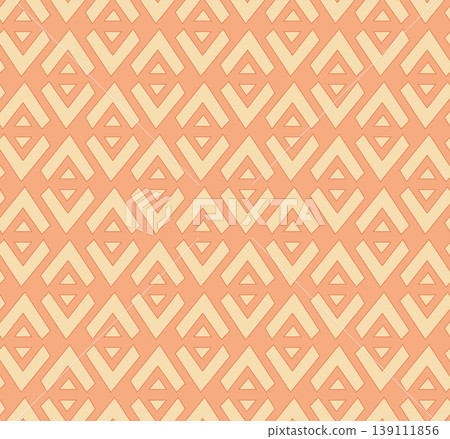 A bright orange seamless geometric pattern. Yellow seamless background with triangle shapes. 139111856