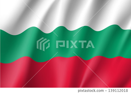 Waving flag of Bulgaria. Vector illustration of 3D icon 139112018