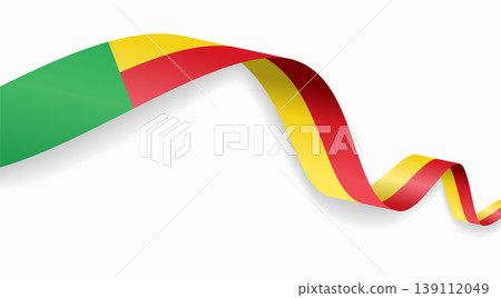 Benin flag waving ribbon design for national holidays. Vector illustration. Benin flag waving ribbon design for national holidays. Vector illustration. 139112049