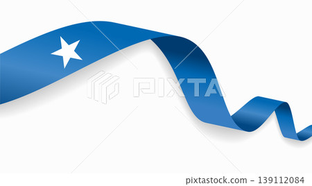 Somalian flag waving ribbon design for national holidays. Vector illustration. 139112084