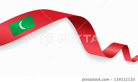 Maldives flag waving ribbon design for national holidays. Vector illustration. Maldives flag waving ribbon design for national holidays. Vector illustration. 139112110
