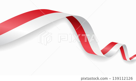 Indonesian flag waving ribbon design for national holidays. Vector illustration. Indonesian flag waving ribbon design for national holidays. Vector illustration. 139112126