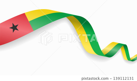 Guinea Bissau flag waving ribbon design for national holidays. Vector illustration. 139112131