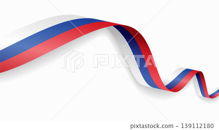 Russian flag waving ribbon design for national holidays. Vector illustration. Russian flag waving ribbon design for national holidays. Vector illustration. 139112180