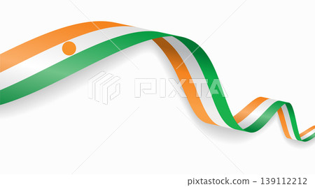Niger flag waving ribbon design for national holidays. Vector illustration. 139112212