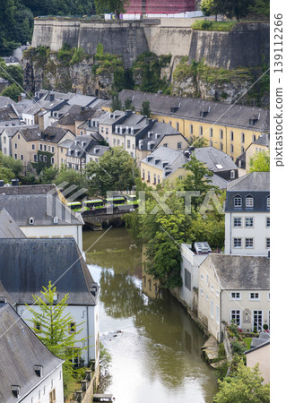 Luxembourg, Grand Duchy of Luxembourg - July 06, 2018: View of the River Alzette and Luxembourg Luxembourg, Grand Duchy of Luxembourg - July 06, 2018: View of the River Alzette and Luxembourg 139112266