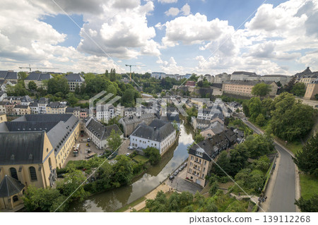 Luxembourg, Grand Duchy of Luxembourg - July 06, 2018: View of the River Alzette and Luxembourg Luxembourg, Grand Duchy of Luxembourg - July 06, 2018: View of the River Alzette and Luxembourg 139112268