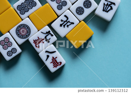 mahjong tiles lined up mahjong tiles lined up 139112312