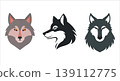 wild dog with big eyes icon, simple style 139112775