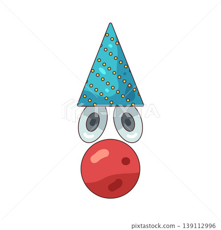 Illustration of eye paired with a red nose Illustration of eye paired with a red nose 139112996
