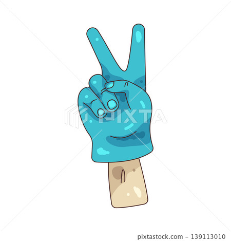 Illustration of peace sign hand Illustration of peace sign hand 139113010