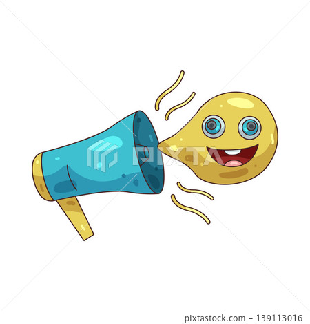 Illustration of megaphone with a joke Illustration of megaphone with a joke 139113016