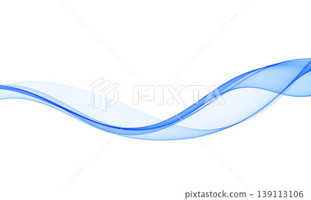Abstract blue transparent vector wave on light background Abstract blue transparent vector wave on light background 139113106