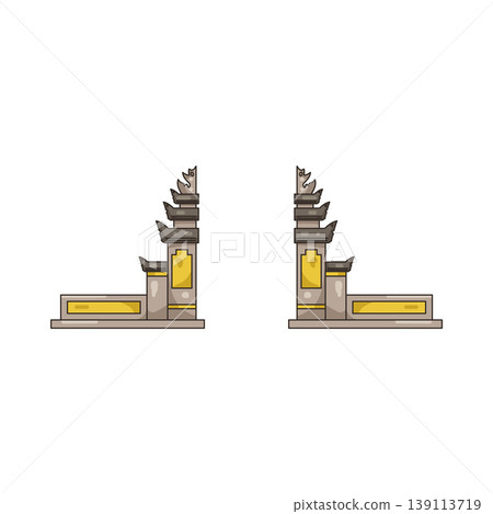 Illustration of split gate temple 139113719
