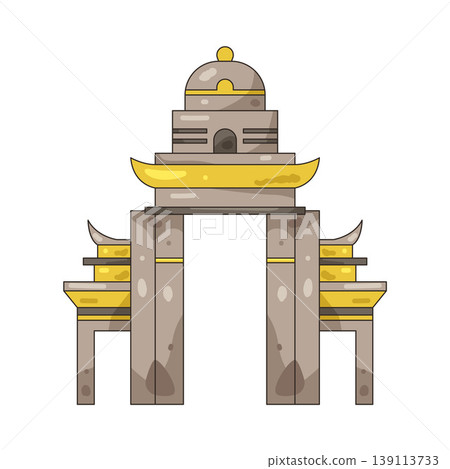 Illustration of Balinese temple gate 139113733