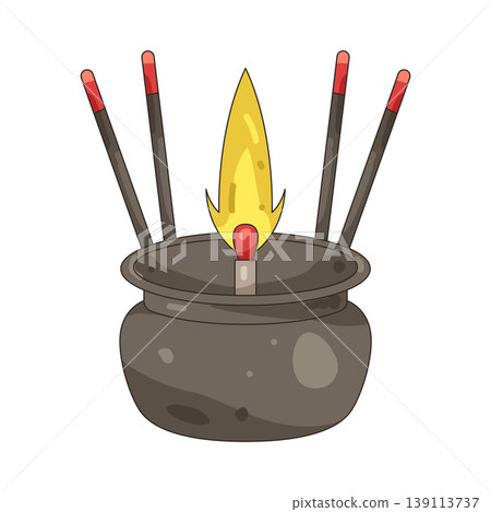 Illustration of incense pot   139113737