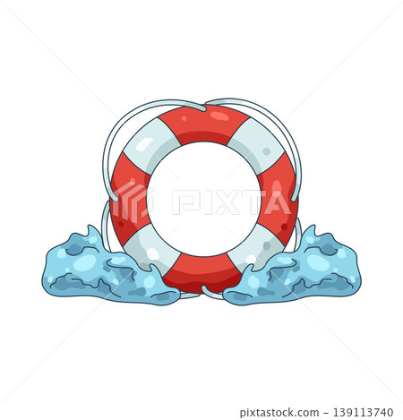 Illustration of lifebuoy in water 139113740
