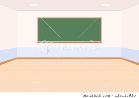 Empty classroom interior with green chalkboard and school background vector illustration. Empty classroom interior with green chalkboard and school background vector illustration. 139113930