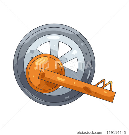 Illustration of wheel clamp Illustration of wheel clamp 139114343