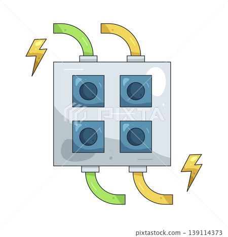 Illustration of electrical outlet box 139114373