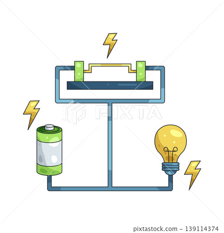 Illustration of electrical circuit Illustration of electrical circuit 139114374