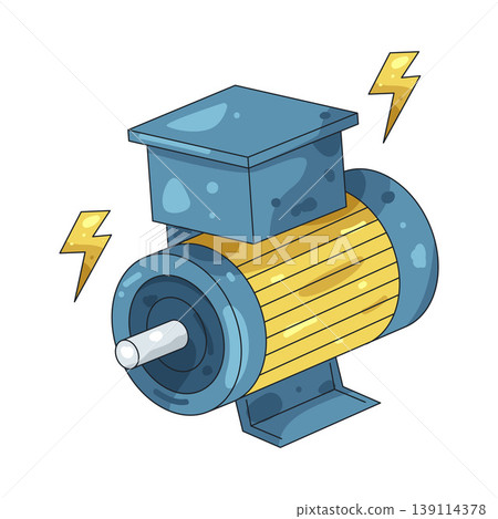 Illustration of electric motor Illustration of electric motor 139114378