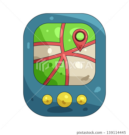 Illustration of GPS device Illustration of GPS device 139114445