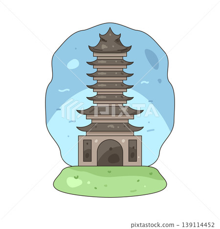 Illustration of Balinese temple Illustration of Balinese temple 139114452
