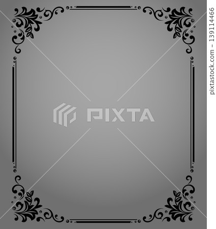 Decorative frame Elegant vector element for design in Eastern style, place for text. Floral black and gray frame. Lace illustration for invitations and greeting cards Decorative frame Elegant vector element for design in Eastern style, place for text. Floral black and gray frame. Lace illustration for invitations and greeting cards 139114466