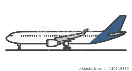 Long-haul international passenger aircraft parked on the ground - Business-oriented illustration material Long-haul international passenger aircraft parked on the ground - Business-oriented illustration material 139114583