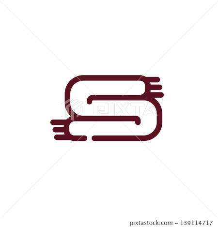 Minimalist folded blanket line icon for home comfort and decor Minimalist folded blanket line icon for home comfort and decor 139114717