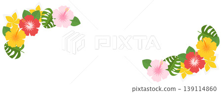 Tropical flower banner frame 139114860