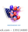 Independence Day. Isolated illustration with a set of balloons on a white background 139114880