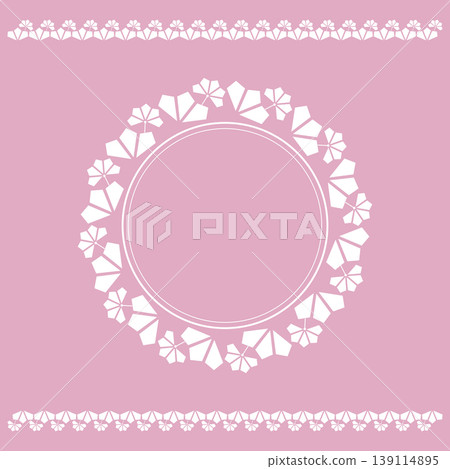 Decorative frame Elegant vector element for design in Eastern style, place for text. Floral pink and white frame. Lace illustration for invitations and greeting cards Decorative frame Elegant vector element for design in Eastern style, place for text. Floral pink and white frame. Lace illustration for invitations and greeting cards 139114895