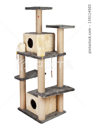 Modern Cat Bed House Isolated Studio Shot. Modern Cat Bed House Isolated Studio Shot. 139114985
