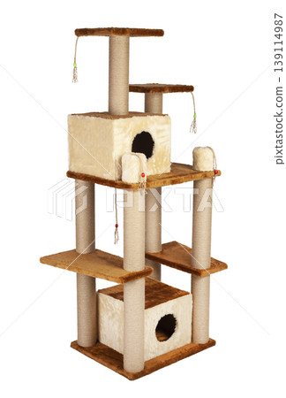Modern Cat Bed House Isolated Studio Shot. Modern Cat Bed House Isolated Studio Shot. 139114987