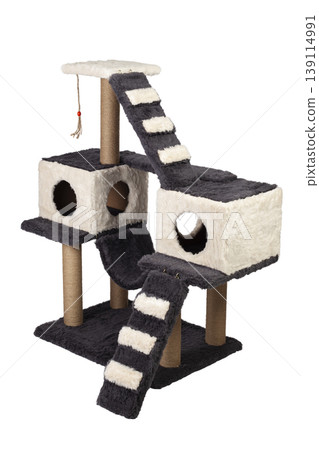 Modern Cat Bed House Isolated Studio Shot. Modern Cat Bed House Isolated Studio Shot. 139114991