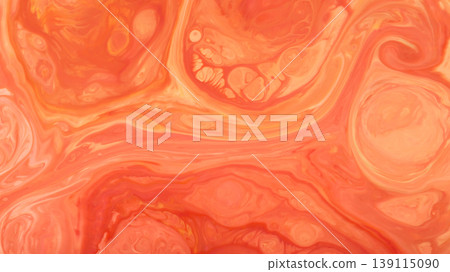 Abstract coral and orange marble paint texture with flowing swirl patterns background Abstract coral and orange marble paint texture with flowing swirl patterns background 139115090