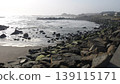 嶙峋的海岸線，遠處可見大海。 139115171