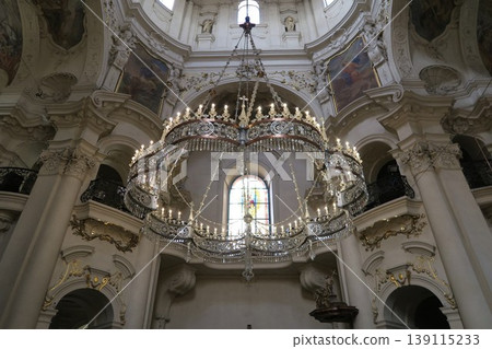 Chandeliers in St. Nicholas Church, Prague 139115233